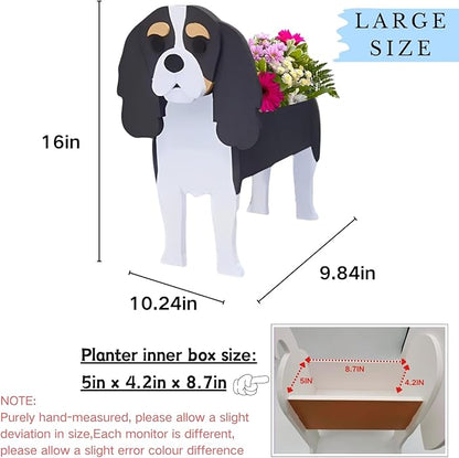 Cavalier King Charles Spaniel Dog Planter Plant Pots,Cute Large Dog Flower Planter,Gifts for Pet Lovers,Unique Animal Plant Pots,Office,Indoor Outdoor Garden Decor(9.84 * 10.24 * 16in)