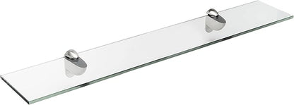 Spancraft Glass H-6x12-Brushed Steel Heron Glass Shelf, Brushed Steel, 6" x 12"