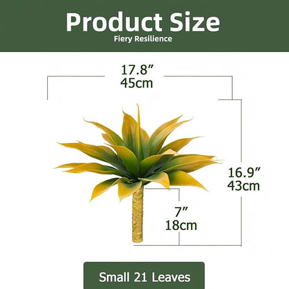 Artificial Agave Faux Agave Fake Greenery Outdoor Artificial Plants Fake Plants for Indoor Home Decoration Plastic Plants Outdoor Decor Front Porch Decor Simulation Plants 18In(Yellow) 2Pack