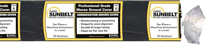 Dewitt 7-Pack Sunbelt Weed Barrier Fabric 3.2 oz, 4 x 300 Feet – Heavy-Duty Ground Cover Mat for Greenhouse Floors, Garden Rows, Raised Beds, Yard Gardening, and Outdoor Landscape Protection