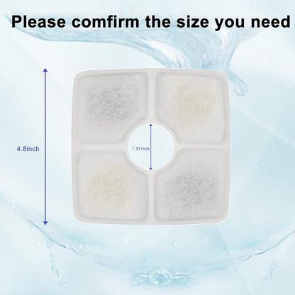Cat Water Fountain Filters, Cirfifth Cat Fountain Filter Replacement, for Square Cat Water Fountain Inside (16 Pack)