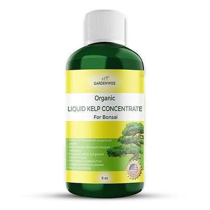 Organic Premium Seaweed Fertilizer for All Bonsai - Liquid Kelp Plant Food - Nutrient-Rich Liquid Plant Food & Soil Enhancer for Growth Control (8 OZ)