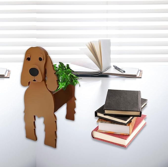 Brown Cocker Spaniel Dog Planter Plant Pots,Cute Dog Flower Planter,Gifts for Pet Lovers,Unique Animal Plant Pots,Office,Indoor Outdoor Garden Decor(9.45 * 9.17 * 13.39in)