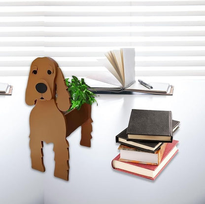 Brown Cocker Spaniel Dog Planter Plant Pots,Cute Dog Flower Planter,Gifts for Pet Lovers,Unique Animal Plant Pots,Office,Indoor Outdoor Garden Decor(9.45 * 9.17 * 13.39in)