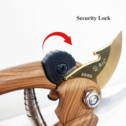 Pruning Shears for Gardening, Garden Scissors and Clippers, Professional Branch Garden Secateurs (Wood-like grain)