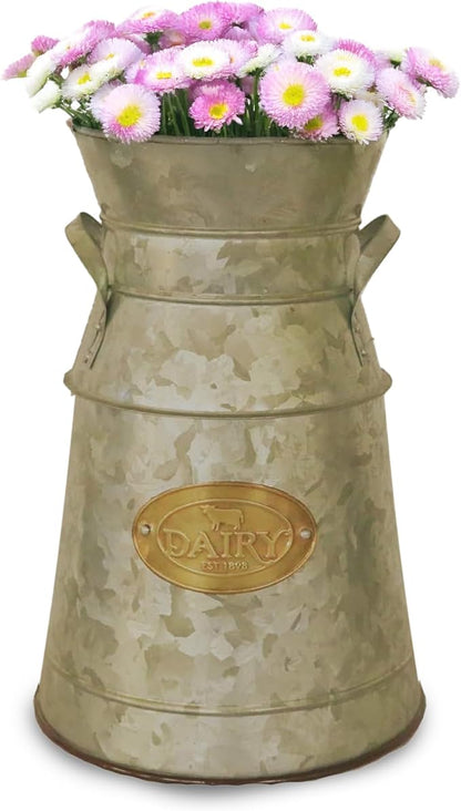Headwind Countryside Collection - Vintage Dairy Planter – 12 Inch Rustic Green Galvanized Decor Metal Milk Can Vintage Country Style Farmhouse Vases Flower Holder by Robert Allen