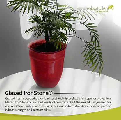 Headwind Glazed Ironstone Boutique Collection Plant Pot Indoor – Mini Venti 5 Inch – Sangria Color Flower Pots for Indoor Plants - Glazed Pots for Plants by Robert Allen