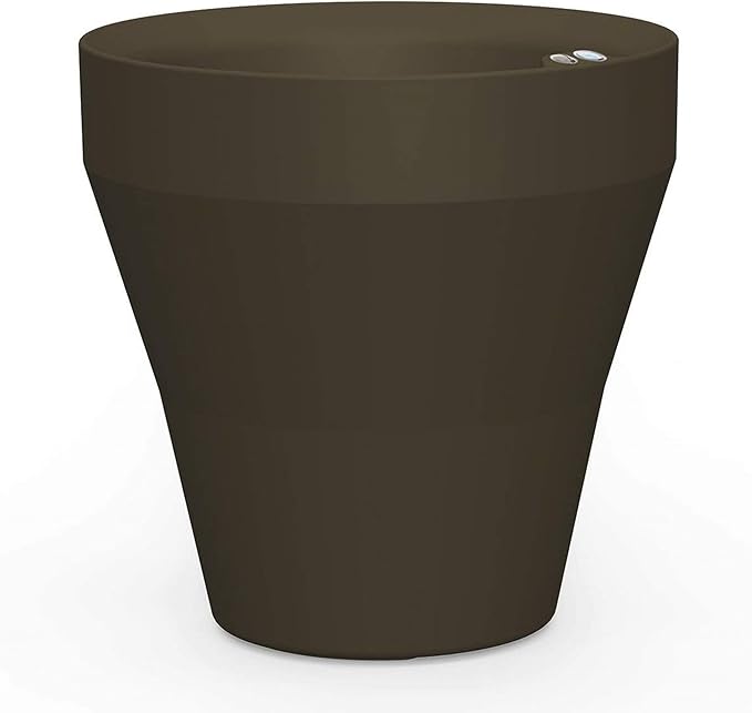 Crescent Garden Rim TruDrop Planter, Self-Watering Plant Pot, 26-Inch (Old Bronze)