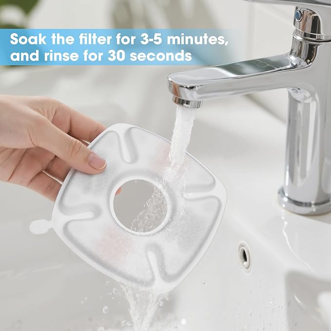15+15 Pack Cat Water Fountain Filters, Replacement Pet Carbon Filtration with 15 Pre-Filter Sponges for Dog Stainless Steel Fountain, Fit for 67oz, 95oz, 108oz or 135oz Automatic Dog Water Dispenser