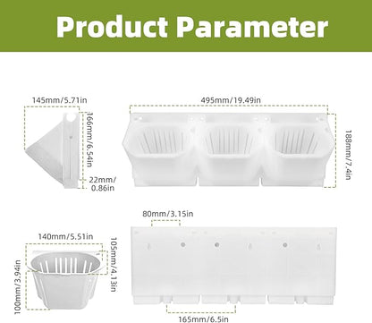 Self-Watering Vertical Wall Planter, 36 Pots Wall Mounted Garden for Indoor/Outdoor, Stackable Planter, Includes Panels, for Herbs, Flowers & Vegetables (White)
