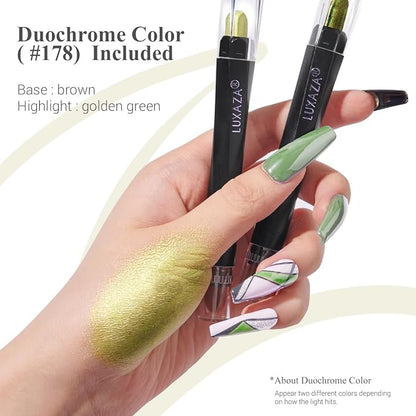 Neutral Eyeshadow Stick Makeup 6PCS Set, Green Metallic Shimmer Matte Cream Eye Shadow Eyeliner Brightener Pencil Crayon - FIREFLIES LIGHT