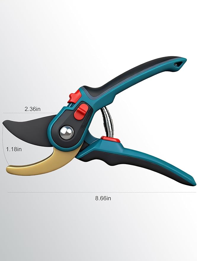 Professional Gardening Pruning Shears, Garden Clipper with High-Elasticity Spring, SK5 Steel Blades, Adjustable Handle Opening, Plant Pruners for Branch Cutting