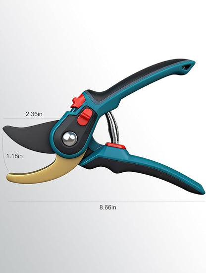 Professional Gardening Pruning Shears, Garden Clipper with High-Elasticity Spring, SK5 Steel Blades, Adjustable Handle Opening, Plant Pruners for Branch Cutting