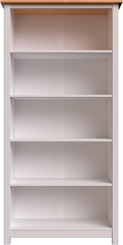 From the Tree Furniture Solid Pine Wood Bookcase – Tall Bookshelf with 4 Adjustable Shelves for Home, Office & Kids Room