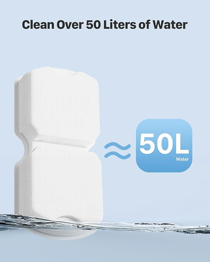 Cat Water Fountain Filter: 12 Pet Fountain Replacement Screen for Stainless Steel - 6 Carbon Filters & 6 Foam Filters - Suitable for Cat Water Fountain Stainless Steel S17