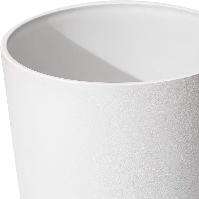 LA JOLIE MUSE 27 Inch Tall White Planters,Set of 2 Tall Round Planters for Indoor Plants with Trays,Modern Tree Planters for Front Door and Patio Deck