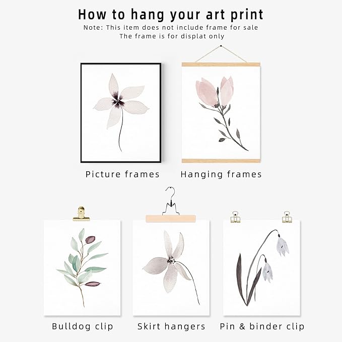 Botanical Prints for Wall Decor Poster 11x14 Canvas Prints Unframed Set of 6, Boho Wall Art Prints Plant Floral Minimalist Wall Art