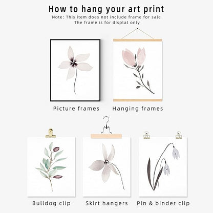 Botanical Prints for Wall Decor Poster 11x14 Canvas Prints Unframed Set of 6, Boho Wall Art Prints Plant Floral Minimalist Wall Art