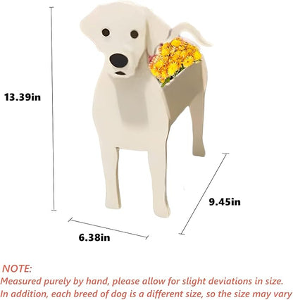 White Labrador Dog Planter Plant Pots,Cute Dog Flower Planter,Gifts for Pet Lovers,Unique Animal Plant Pots,Office,Indoor Outdoor Garden Decor(9.45 * 6.38 * 13.39in)