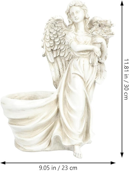 COHEALI European Style Resin Angel Flowerpot Garden Decor Decorative Outdoor Planter for Home Patio Weddings and Office Creative Vintage Angel Craft for Flowers and Plants