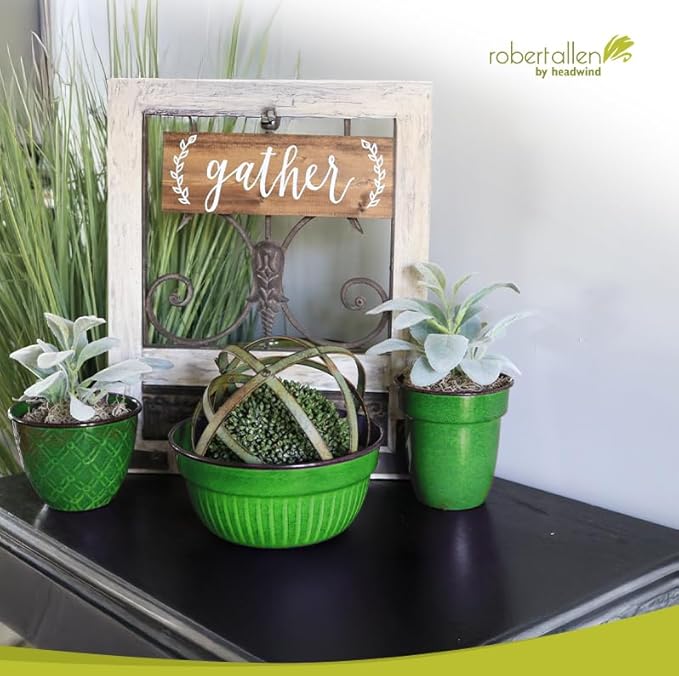 Headwind Glazed Ironstone Boutique Collection Plant Pot Indoor – Mini Venti 5 Inch – Kale Color Flower Pots for Indoor Plants - Glazed Pots for Plants by Robert Allen
