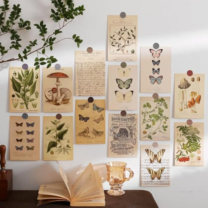 Forest Plant Wall Collage Kit Aesthetic Pictures, 30pcs Retro Cottagecore Room Decor, Cute Photo Collage Posters for Room Aesthetic, Vintage Botanical Posters 4"x6" for Dorm, Bedroom, Teen, Girls