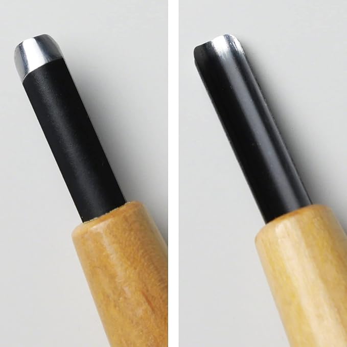 Wazakura Made in Japan Bonsai Chisel Hand Round Gouge Carving Tool 0.2 in (6 mm) for Jin Shari Making, DIY Woodcarving Knife for Experts and Beginners (Round Gouge 6 mm)