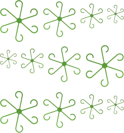 12-Pack Indoor Plants Support Stakes, 4 Sizes Climbing Houseplant Stem Supports, Reusable Plastic Stem Holders for Money Plant Monstera Pothos Climbing Vines Vertical Growth & Airflow (Green)
