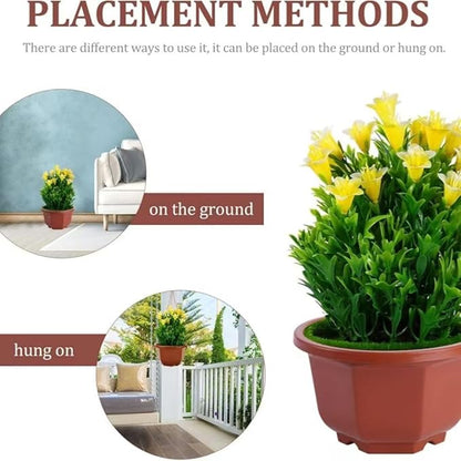 15Pcs Plastic Plant Pots, 10CM Thicken Flower Pot Root-Control Nursery Seedling Planter Decorative Garden Plant Container for Indoor Outdoor Bonsai Plants