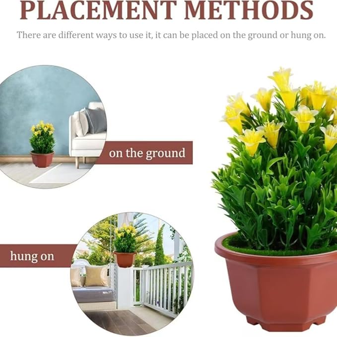 Plastic Plant Pots, 4“ Wall Hanging Flower Pot Hanging Nursery Pots Plastic Orchid Pot for Outdoor Indoor Garden Decor (4PCS)