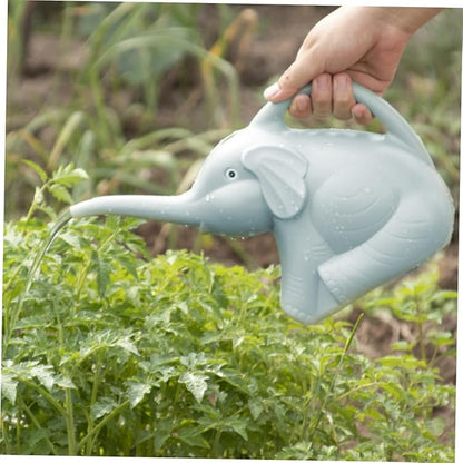 2pcs Adorable Elephant Watering Can with Long Spout Lightweight Plastic Garden Watering Pot for Indoor Outdoor Plants and Home Gardening