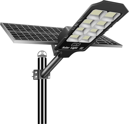 Solar Street Lights Outdoor, 6600W Solar Flood Parking Lot Lights With Remote Security Motion Sensor Led Fixture Dusk to Dawn IP66 Waterproof For Stadium,Pathway,Yard,Driveway,Roadway,Basketball Court