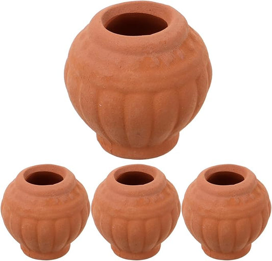 YARNOW 4Pcs Small Terracotta Pots Clay Planters for Succulents Miniature Flower Nursery Pots Outdoor Mini Clay Plant Containers for Mini Plants