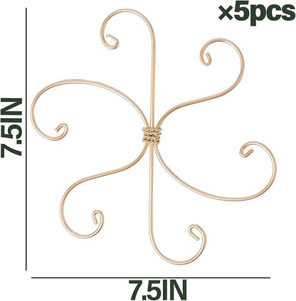 5PCS 7.5 Inch Monstera Plant Stem Support Hook - Premium Metal Structure for Indoor Plants, Durable and Elegant Stem Holder with Soft Touch Clips for Stable Growth