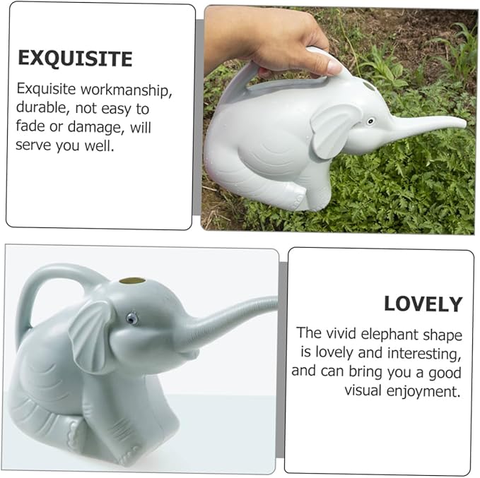2pcs Elephant Shaped Watering Can Lightweight Plastic Watering Pot for Indoor Outdoor Garden Supply Safe Design