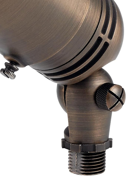 Kichler 12V MR-16 Adjustable Cowl Brass Accent Light in Centennial Brass, Directional Landscape Light Fixture, 15485CBR, (2.5" W x 2.5" H x 6" L)