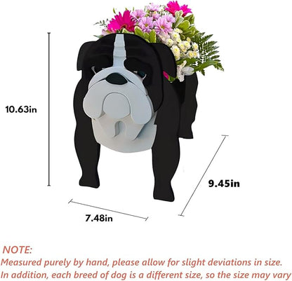 Black English Bulldog Dog Planter Plant Pots,Cute Dog Flower Planter,Gifts for Pet Lovers,Unique Animal Plant Pots,Office,Indoor Outdoor Garden Decor(9.45 * 7.48 * 10.63in)