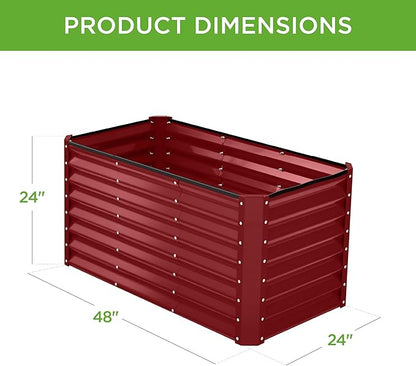 Best Choice Products 4x2x2ft Outdoor Metal Raised Garden Bed, Deep Root Planter Box for Vegetables, Flowers, Herbs w/ 119 Gallon Capacity - Royal Red