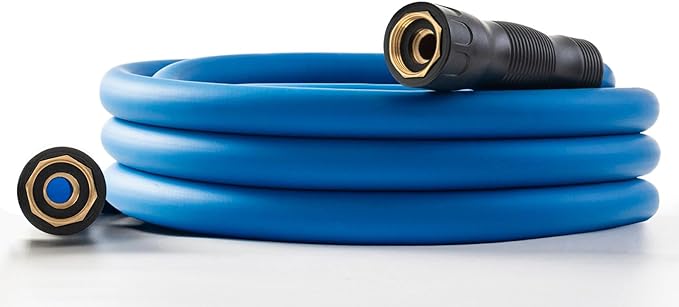 5/8" Female to Female Hot/Cold Water Leader Hose 20ft, -50℉ to 190℉ Flexible,Burst 600 Psi 3/4" Brass Fittings with Swivel Grip Handle for Outdoor,Yard, Farm, Blue