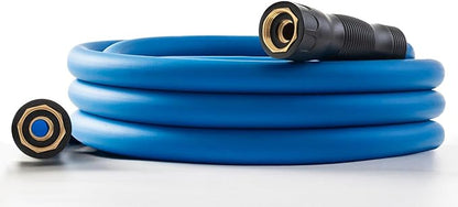 5/8" Female to Female Hot/Cold Water Leader Hose 20ft, -50℉ to 190℉ Flexible,Burst 600 Psi 3/4" Brass Fittings with Swivel Grip Handle for Outdoor,Yard, Farm, Blue
