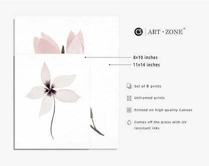 Botanical Prints for Wall Decor Poster 8x10 Canvas Prints Unframed Set of 6, Boho Wall Art Prints Plant Floral Minimalist Wall Art