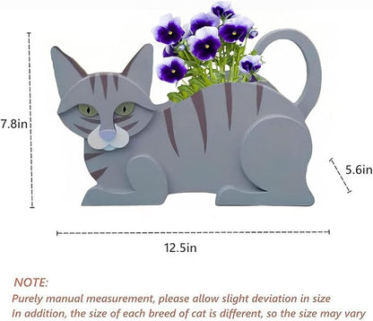 Blue Cat Planter Plant Pots,Cute Cat Flower Planter,Gifts for Pet Lovers,Unique Animal Plant Pots,Office,Indoor Outdoor Garden Decor