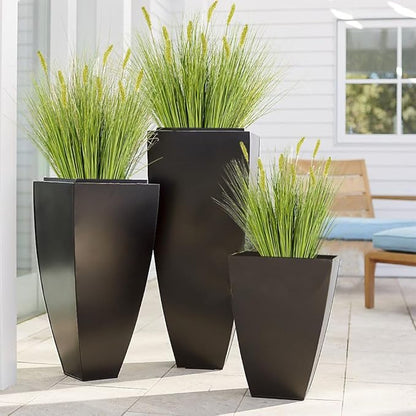 Melorca&Guilla Artificial Plants 6PCS 27“ Fake Tall Onion Grass Faux Plant,Artificial Grass Greenery Shrubs Bushes for Garden Porch Window Box Shop Office Home Décor