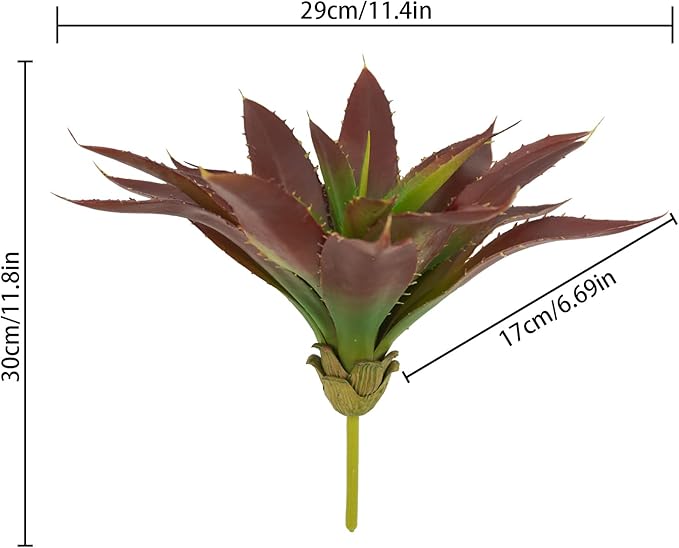 Agusbagli Succulents Plants Artificial, Large Fake Succulents Flowers Unpotted Real Touch Aloe Greenery Plants for Home Outdoor Wedding Floral Arrangement Red