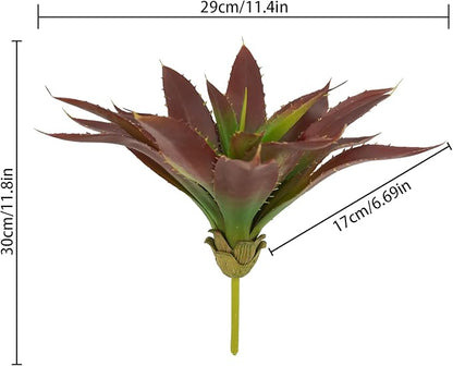 Agusbagli Succulents Plants Artificial, Large Fake Succulents Flowers Unpotted Real Touch Aloe Greenery Plants for Home Outdoor Wedding Floral Arrangement Red