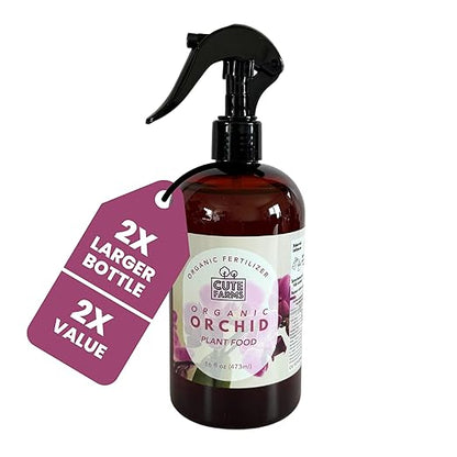 Organic Liquid Plant Food for Orchids - Bloom Booster Plant Food for Orchid Plants (16 oz) Cute Farms