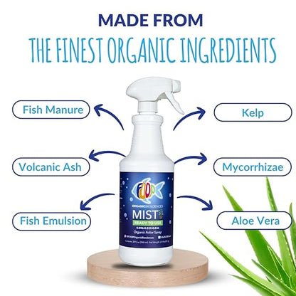 FOOP Mist - Organic Foliar Spray Made from Fish Manure (with Fresh Minty Scent) | Corrects & Prevents Plant Nutrient Deficiencies | Ready to Use, No Mixing Required (32oz)