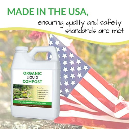 Organic Liquid Compost: Fast-Acting Alternative to Messy and Smelly Composting | Perfect for Brewing Compost Teas (32oz, 2 Pack, Treats Up to 10,000 Sq.Feet)