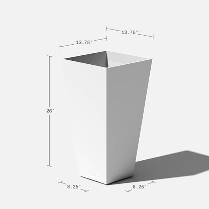 Veradek V-Resin Indoor/Outdoor Taper Planter (26 inch, White)