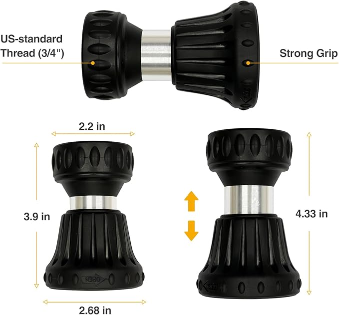 Cyprium Water Hose Nozzle Spray Water Nozzles For Garden Fireman Style Hose Nozzle Outdoor Hose Nozzle Sprayer High Pressure Watertight Connections For Reliable Use In Gardening, Cleaning